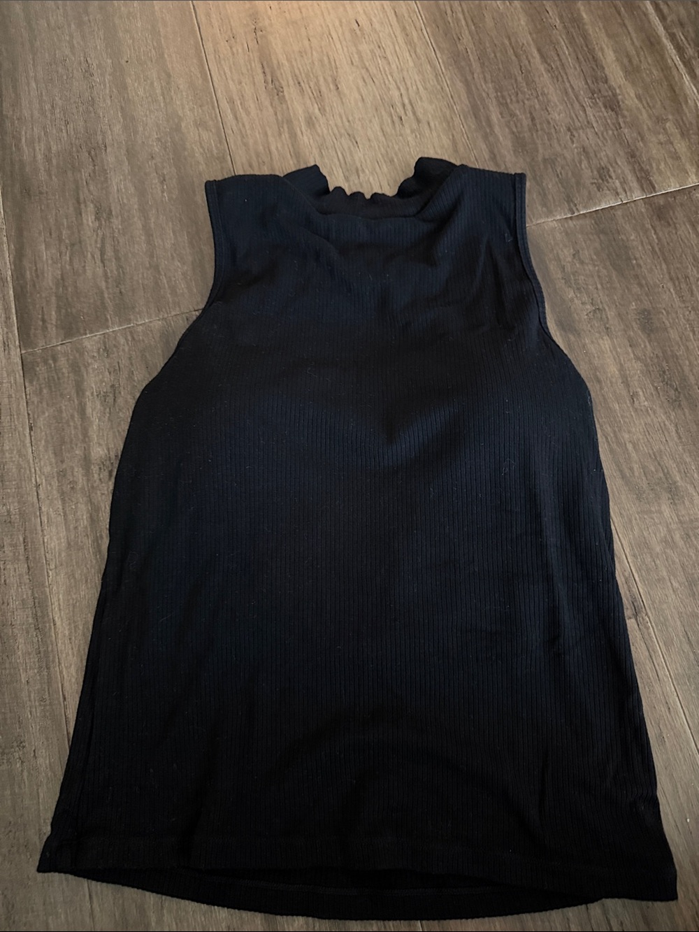 OGL Brami built in bra Black Ribbed Mock Neck Sleeveless Tank